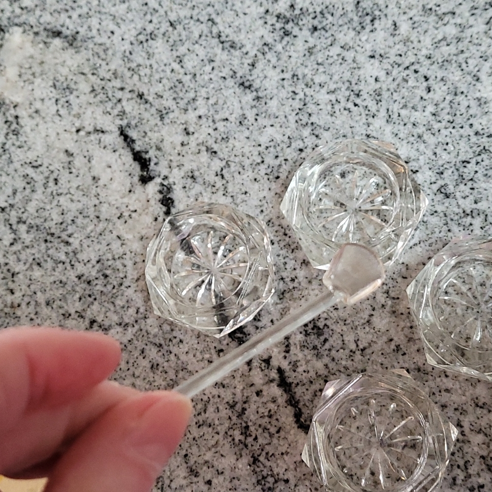 Set of 4 vintage salt cellars ,3 spoons - Picture 5 of 7